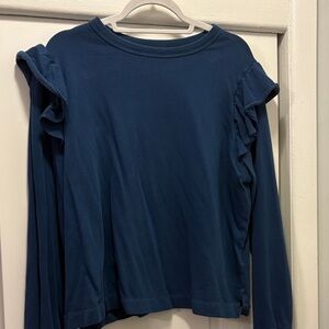 Old Navy Women's Blue Ruffle Sleeve Top